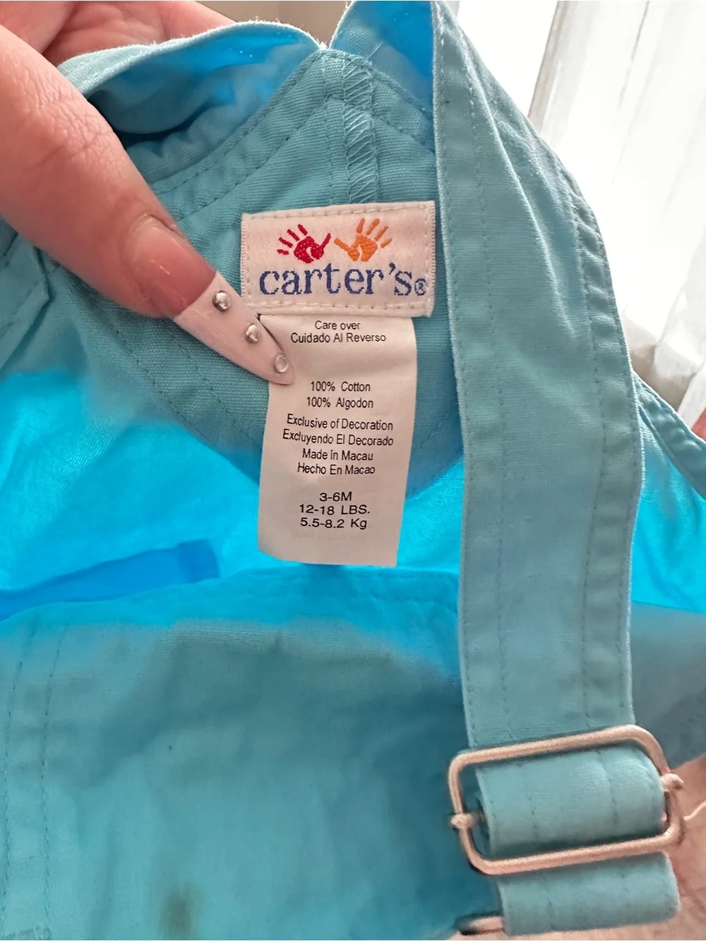 Vintage Carters Bright Turquoise Bubble Overalls